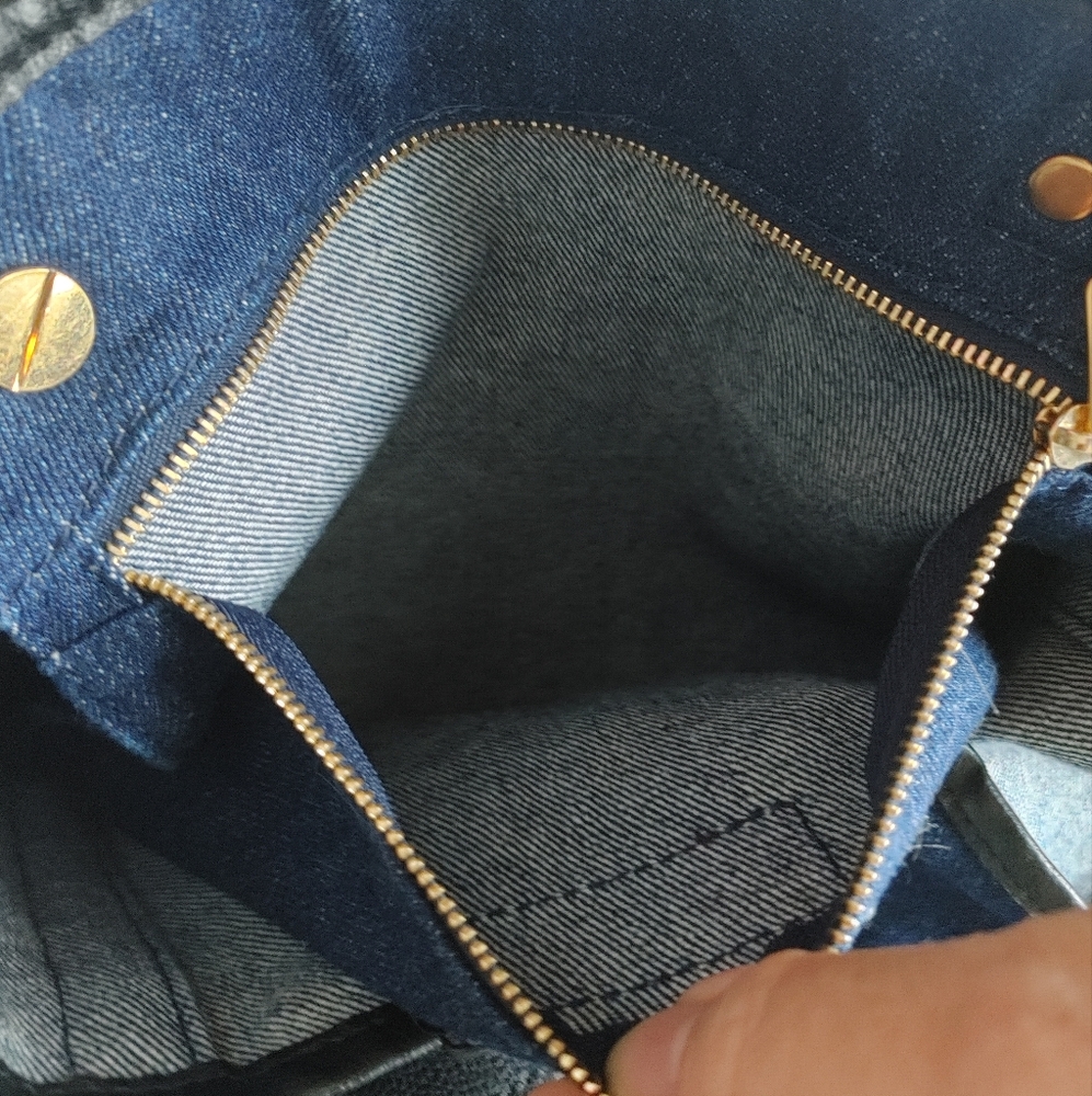 See By Chloe Denim Floral Embroidery Shoulder Tote Bag - Picture 6 of 16